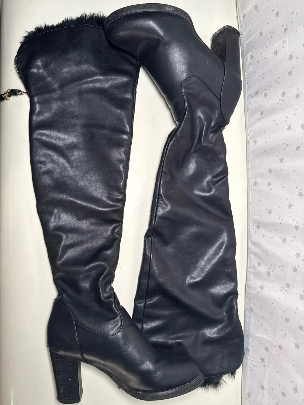Women’s Black Over-the-Knee Heeled Boots